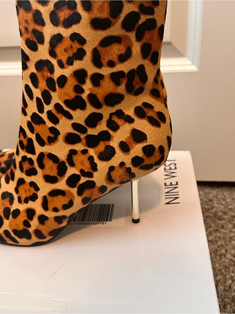 Nine West Leopard-Print Pointed Ankle Booties - Brown & Black - Picture 3 of 7